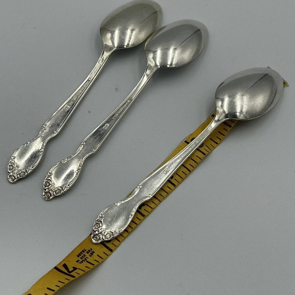 3 Qty Vintage Wm. Rogers Silver Lady Densmore Teaspoons 6 1/8 in Replacement